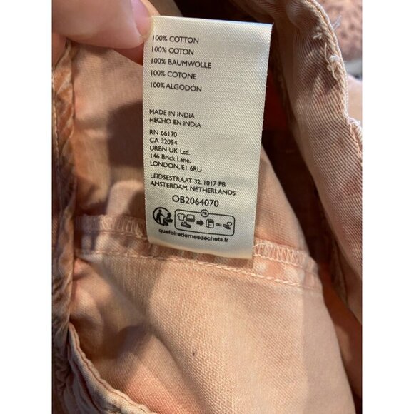 Free People Long Game Chino Pants Pale Mauve Pink Wide Leg Flare Size 4 - Picture 6 of 11